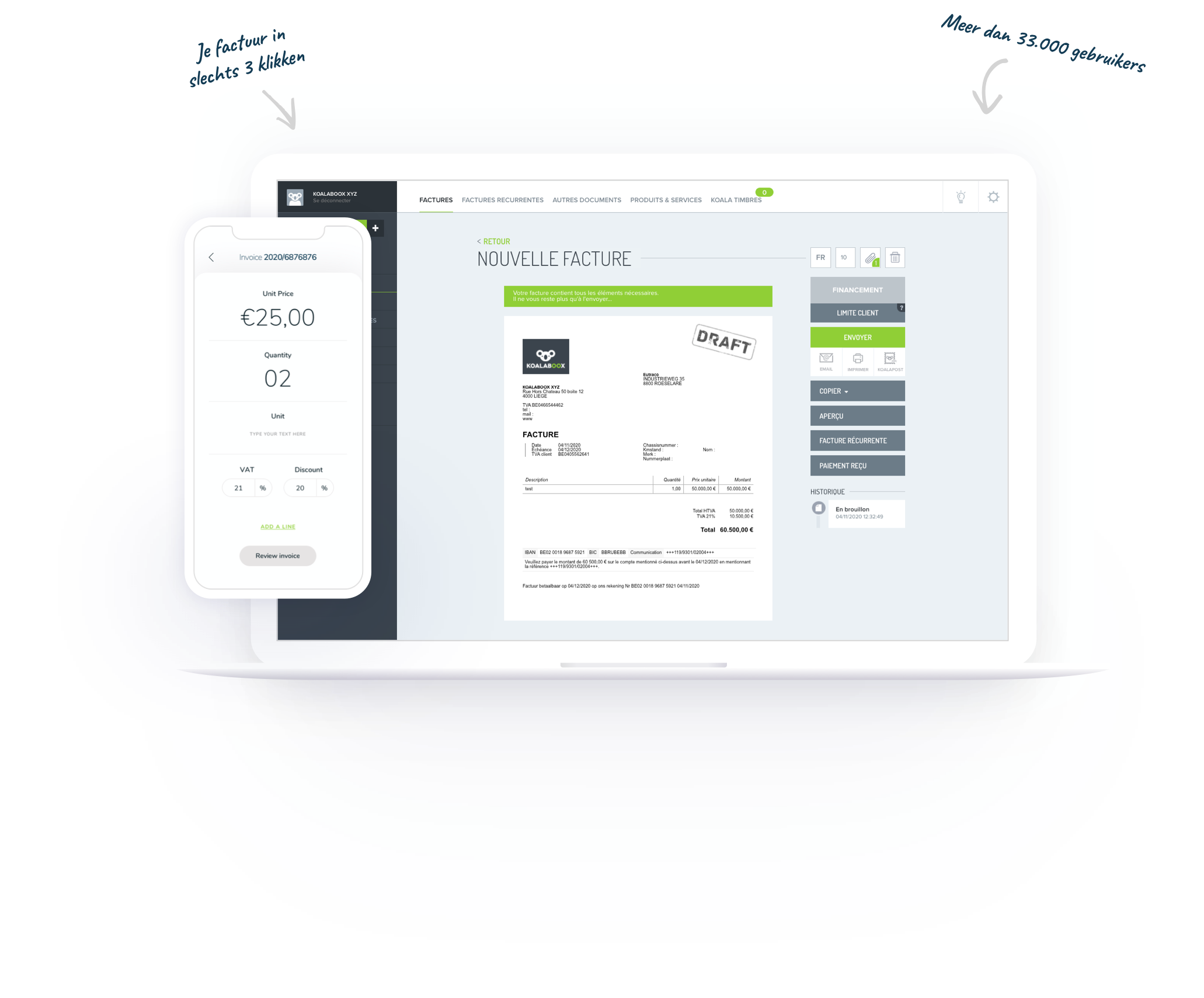 webapp newinvoice nl 1 Factuur maken Koala